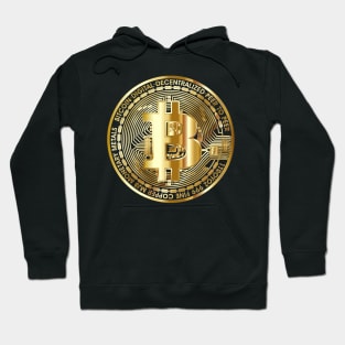 Bitcoin large coin BTC trending digital gold aesthetic design Hoodie